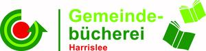 Logo der Gemeinde Harrislee mit dem Text "Gemeindeb&uuml;cherei Harrislee"