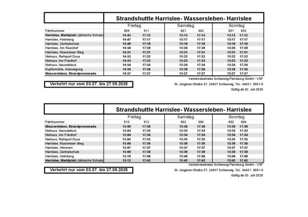Bild vergr&ouml;&szlig;ern: Fahrplan Strandshuttle 2026